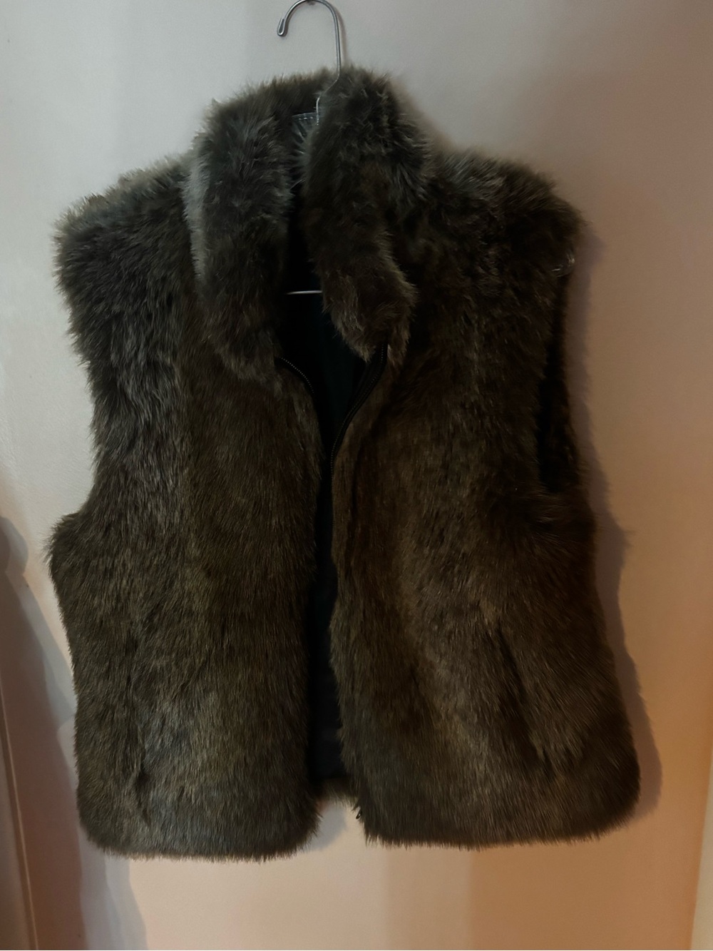 Y2K Blassport Reversible Faux Fur & Faux Leather Vest Size Medium